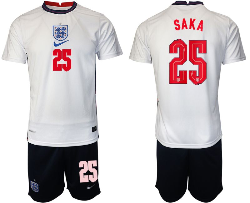 Men 2020-2021 European Cup England home white #25 Nike Soccer Jersey